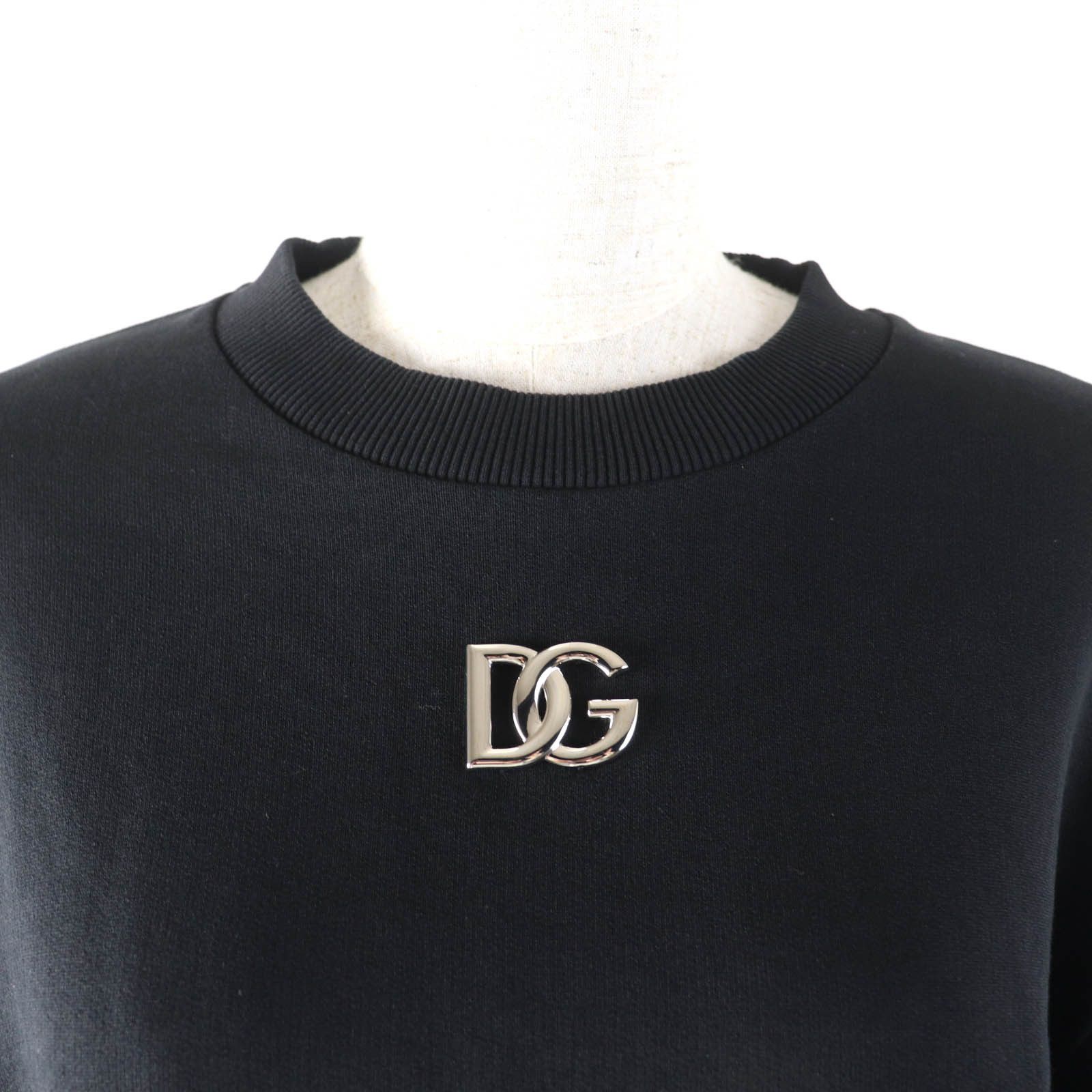 Dolce & Gabbana Dolce & Gabbana Dolce&Gabbana DG Plate Logo Cropped Sweatshirt Cotton Sweatshirts & Hoodies F9N80Z 13985 DUTY FREE for USA Size ONE SIZE - 4 Thumbnail