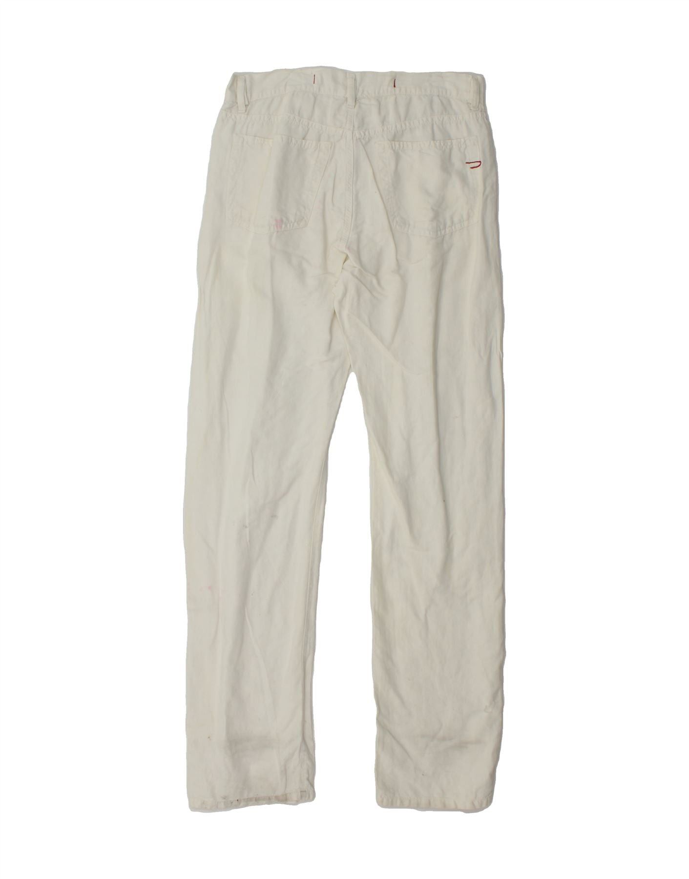 Diesel Womens Straight Jeans W31 L33 White Cotton Size 42" / US 20 - 2 Thumbnail