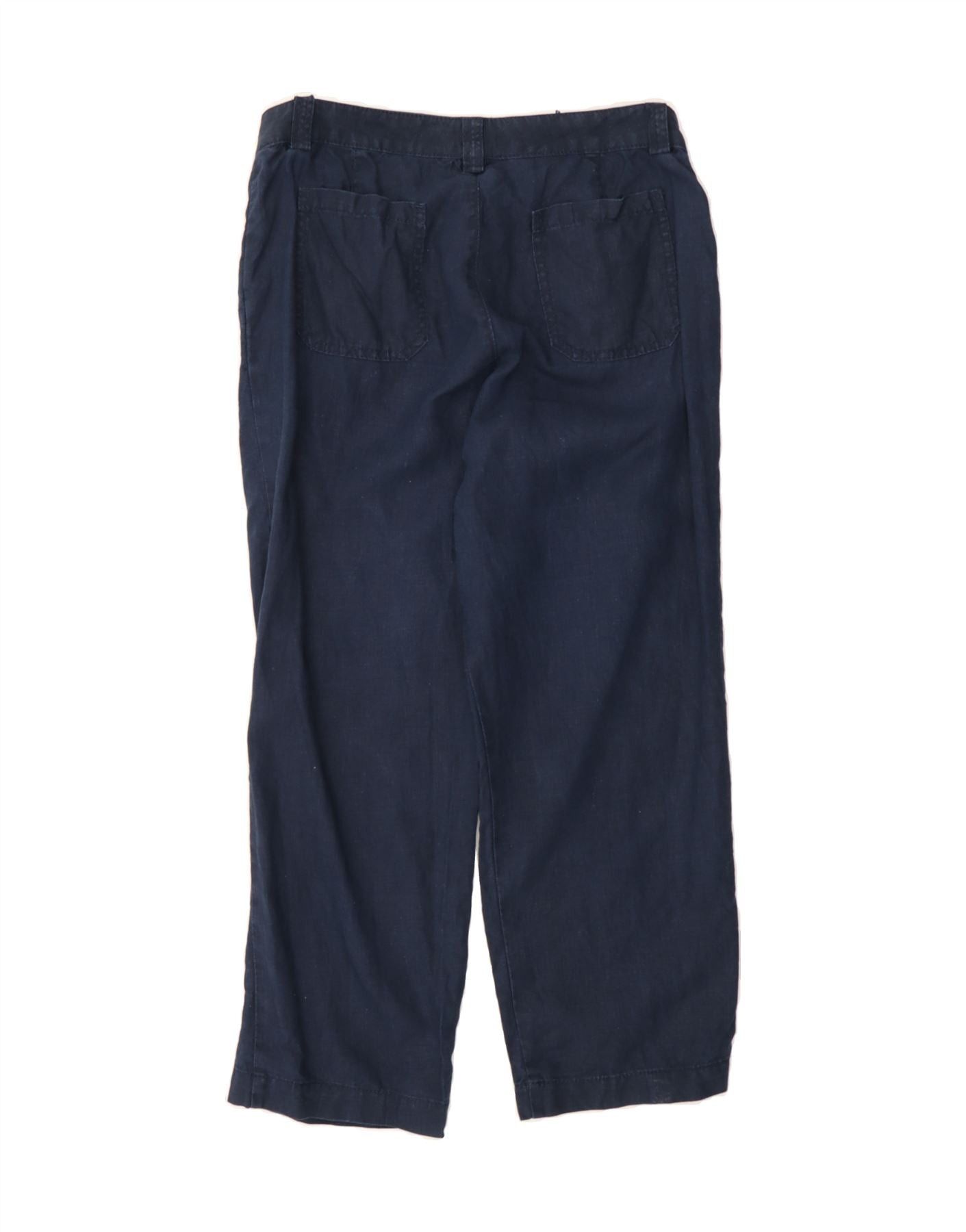 Ralph Lauren Womens Cropped Trousers US 10 Large W32 L26 Navy Blue Size 28" / US 6 / IT 42 - 2 Thumbnail