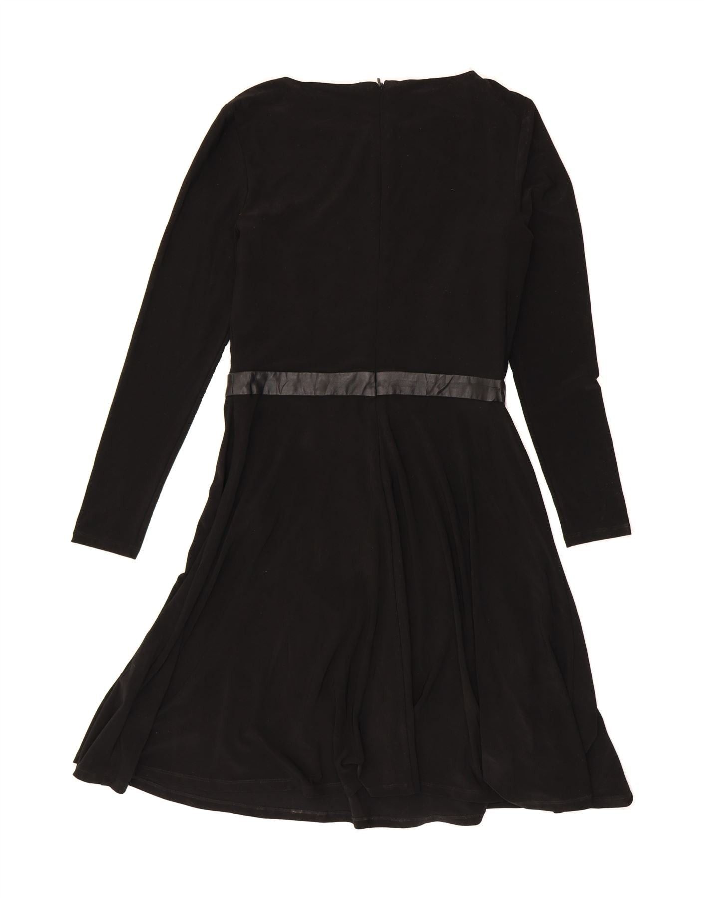 Ralph Lauren Womens Long Sleeve A-Line Dress US 6 Medium Black Polyester Size XS / US 0-2 / IT 36-38 - 2 Thumbnail