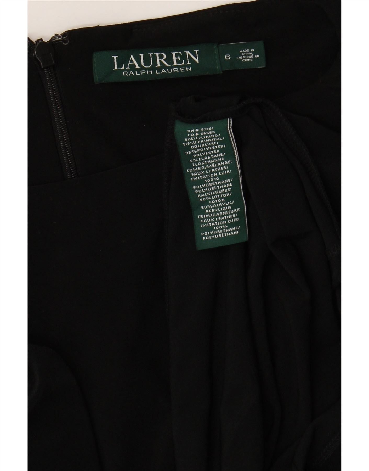 Ralph Lauren Womens Long Sleeve A-Line Dress US 6 Medium Black Polyester Size XS / US 0-2 / IT 36-38 - 3 Thumbnail