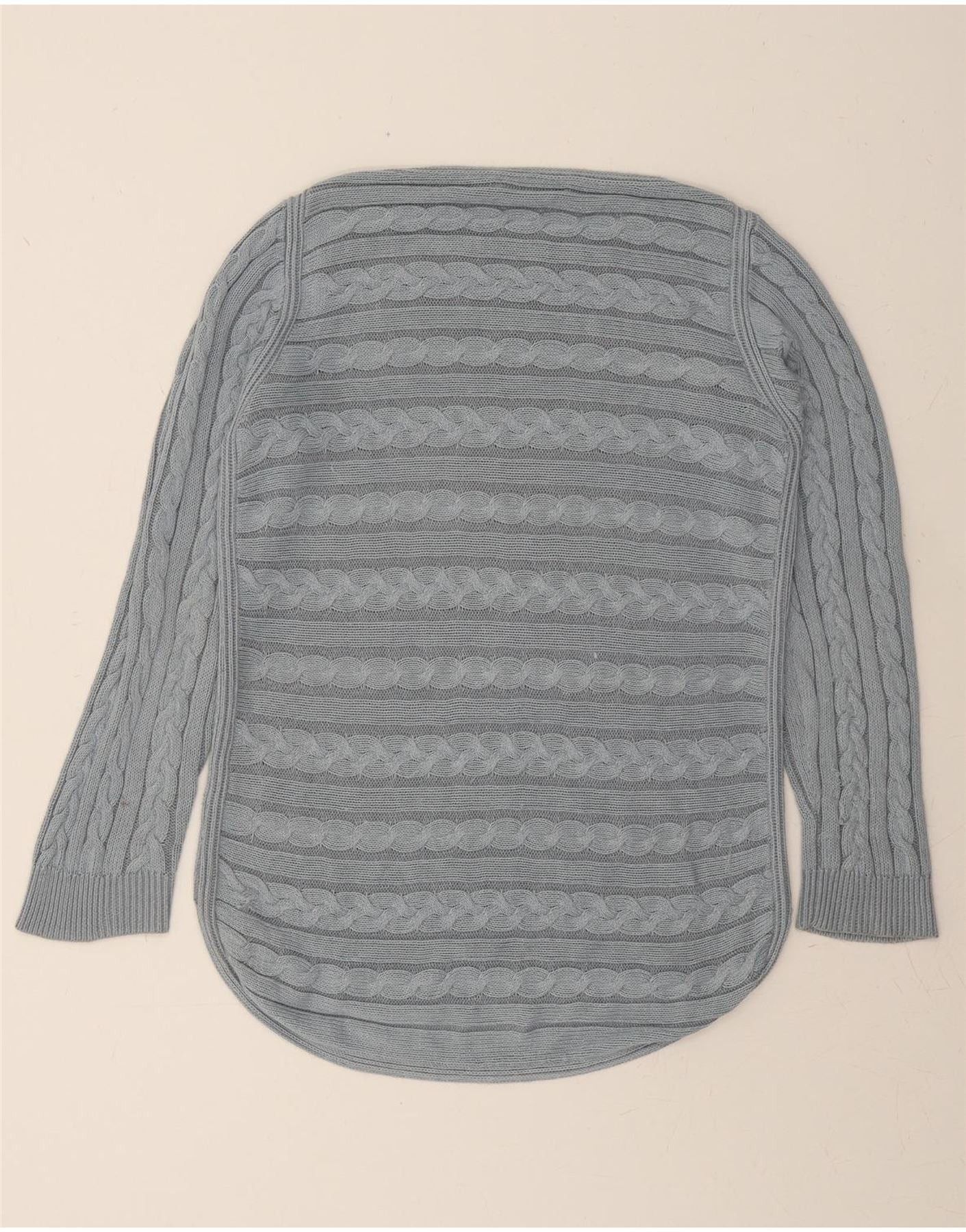Ralph Lauren Womens Boat Neck Jumper Sweater UK 12 Medium Grey Cotton Size M / US 6-8 / IT 42-44 - 2 Thumbnail