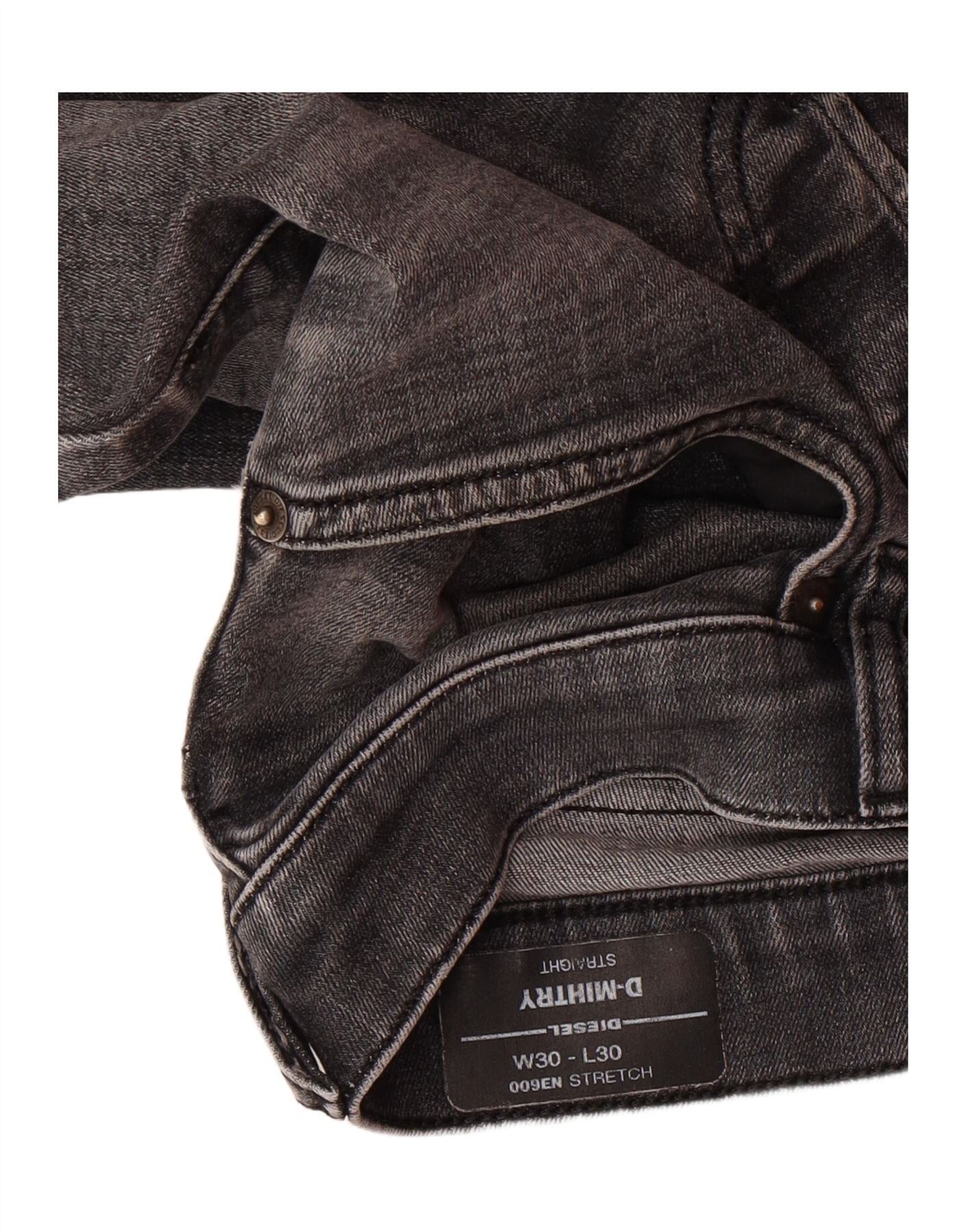 Diesel Womens D-Mihtry Straight Jeans W30 L26 Grey Cotton Size 42" / US 20 - 3 Thumbnail