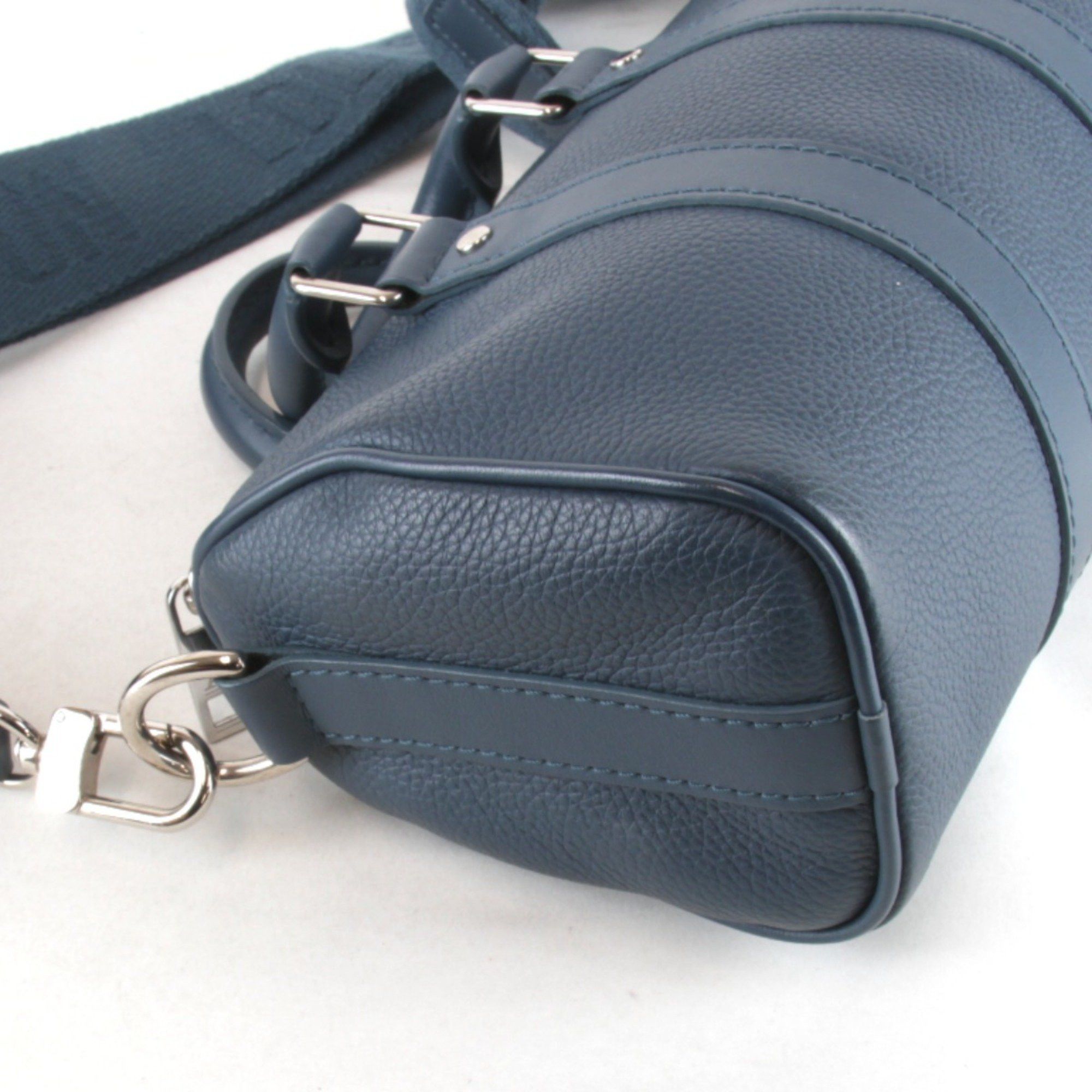 Louis Vuitton LOUIS VUITTON Aerogram Keepall XS Shoulder Bag with IC Chip, M81003, Leather Handbag, Blue, Women's Size ONE SIZE - 4 Thumbnail