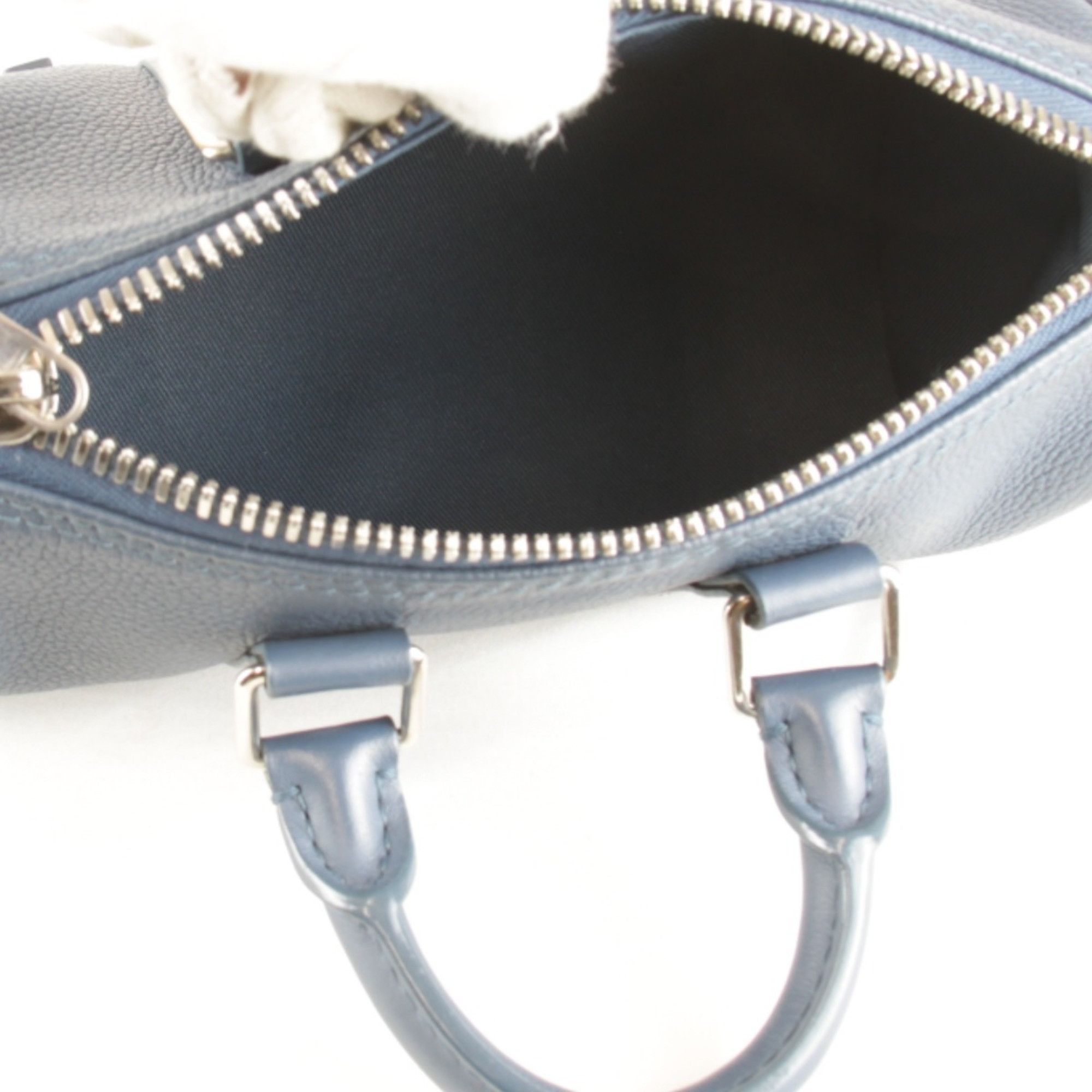 Louis Vuitton LOUIS VUITTON Aerogram Keepall XS Shoulder Bag with IC Chip, M81003, Leather Handbag, Blue, Women's Size ONE SIZE - 7 Thumbnail