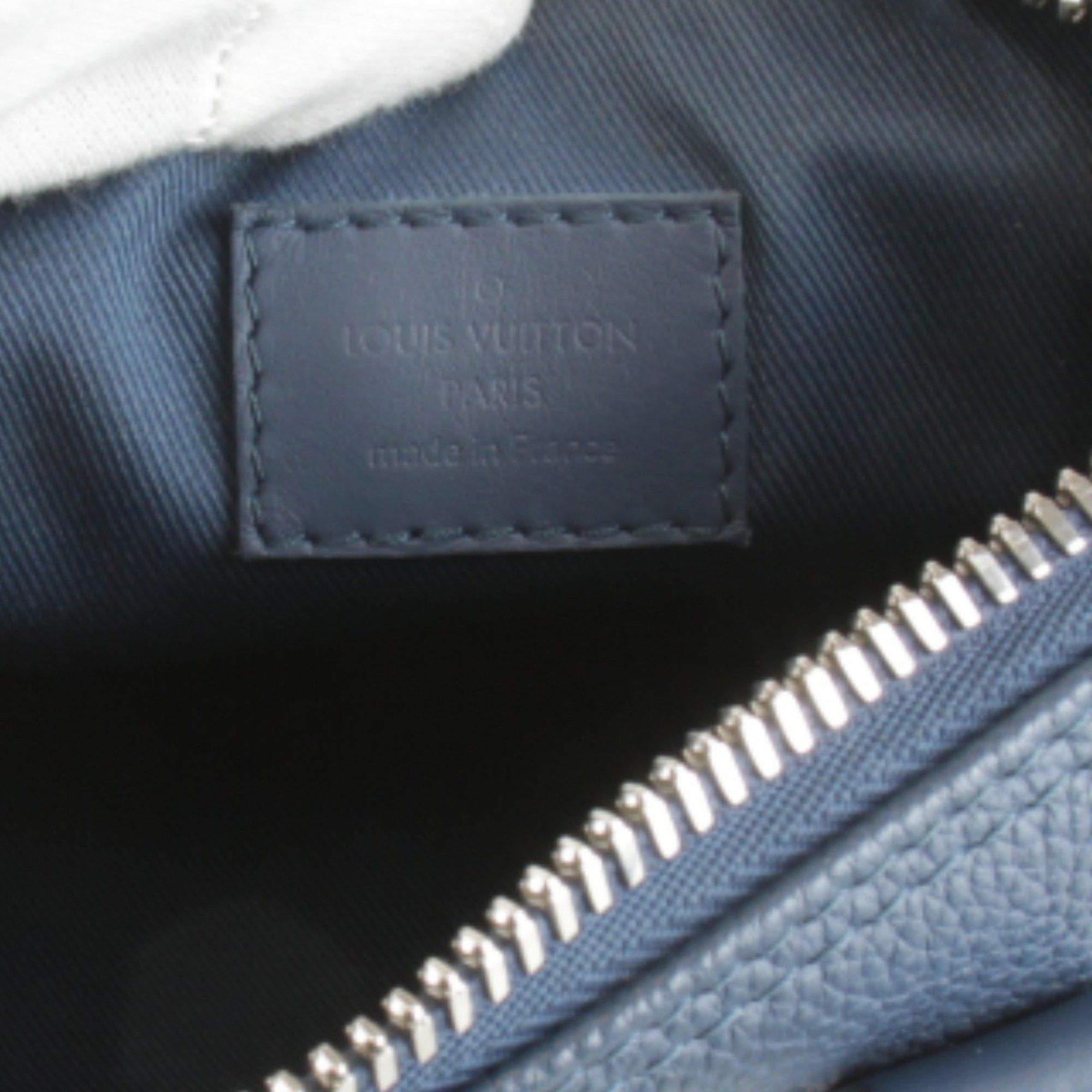 Louis Vuitton LOUIS VUITTON Aerogram Keepall XS Shoulder Bag with IC Chip, M81003, Leather Handbag, Blue, Women's Size ONE SIZE - 8 Thumbnail