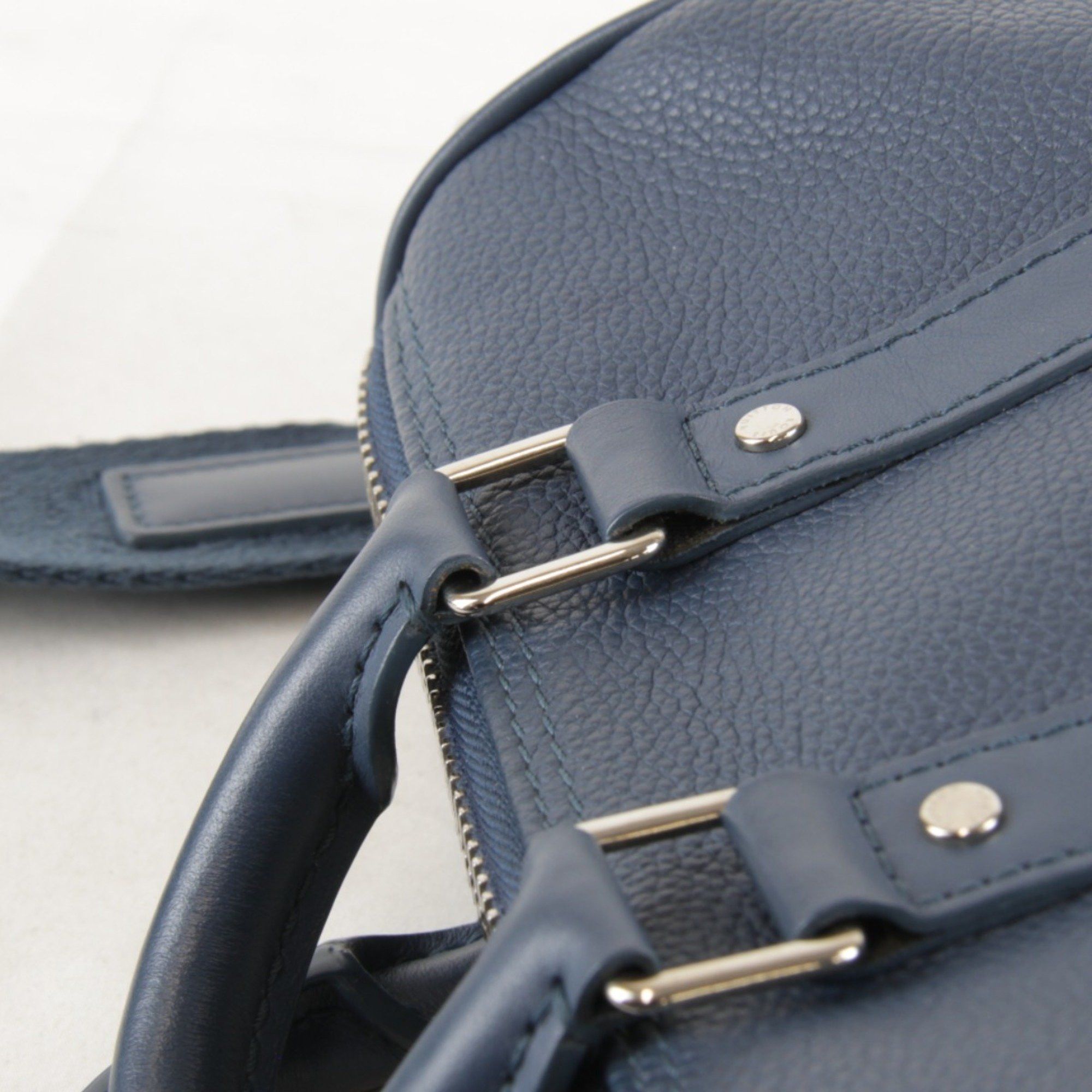 Louis Vuitton LOUIS VUITTON Aerogram Keepall XS Shoulder Bag with IC Chip, M81003, Leather Handbag, Blue, Women's Size ONE SIZE - 11 Thumbnail