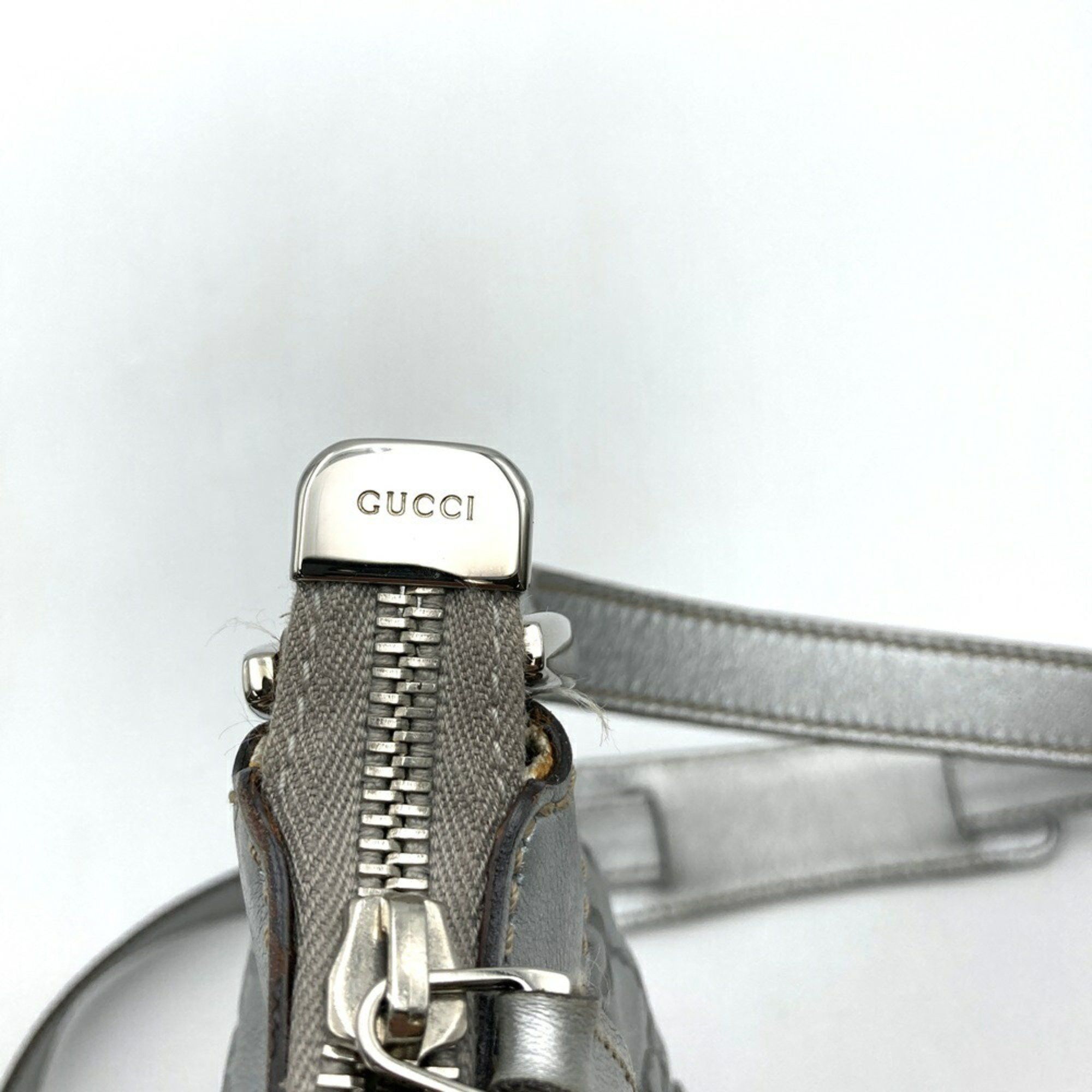 Gucci GUCCI 203257 Abby Shoulder Bag in Guccissima Leather, Silver, Women's Size ONE SIZE - 12 Thumbnail