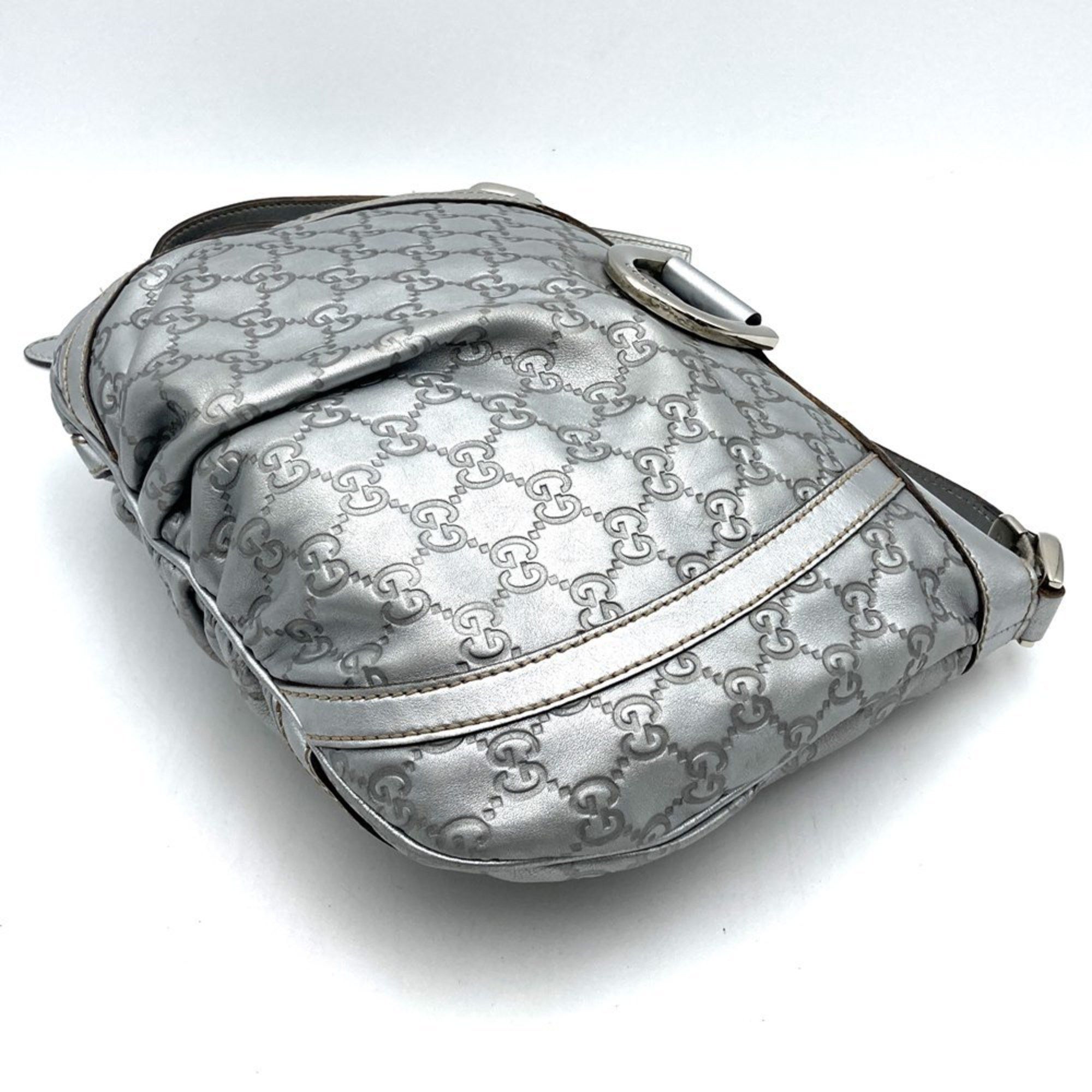 Gucci GUCCI 203257 Abby Shoulder Bag in Guccissima Leather, Silver, Women's Size ONE SIZE - 3 Thumbnail
