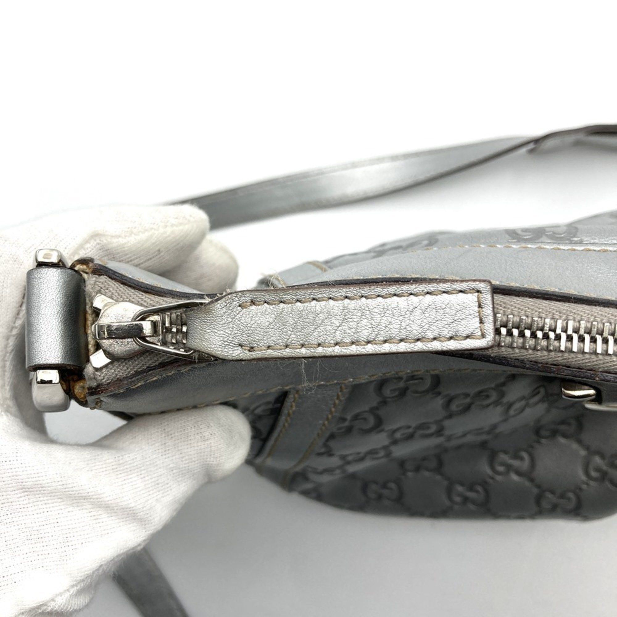 Gucci GUCCI 203257 Abby Shoulder Bag in Guccissima Leather, Silver, Women's Size ONE SIZE - 13 Thumbnail