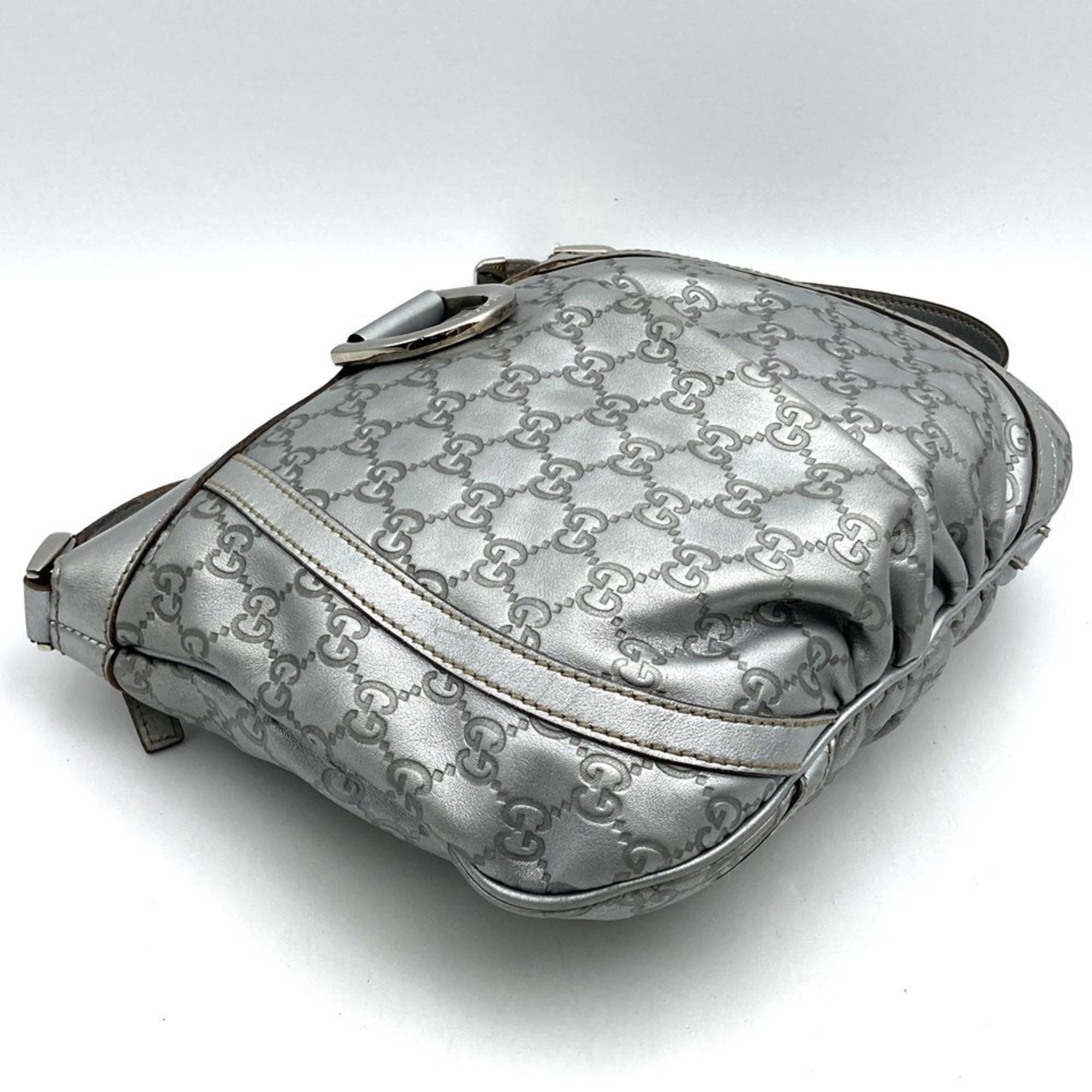Gucci GUCCI 203257 Abby Shoulder Bag in Guccissima Leather, Silver, Women's Size ONE SIZE - 4 Thumbnail
