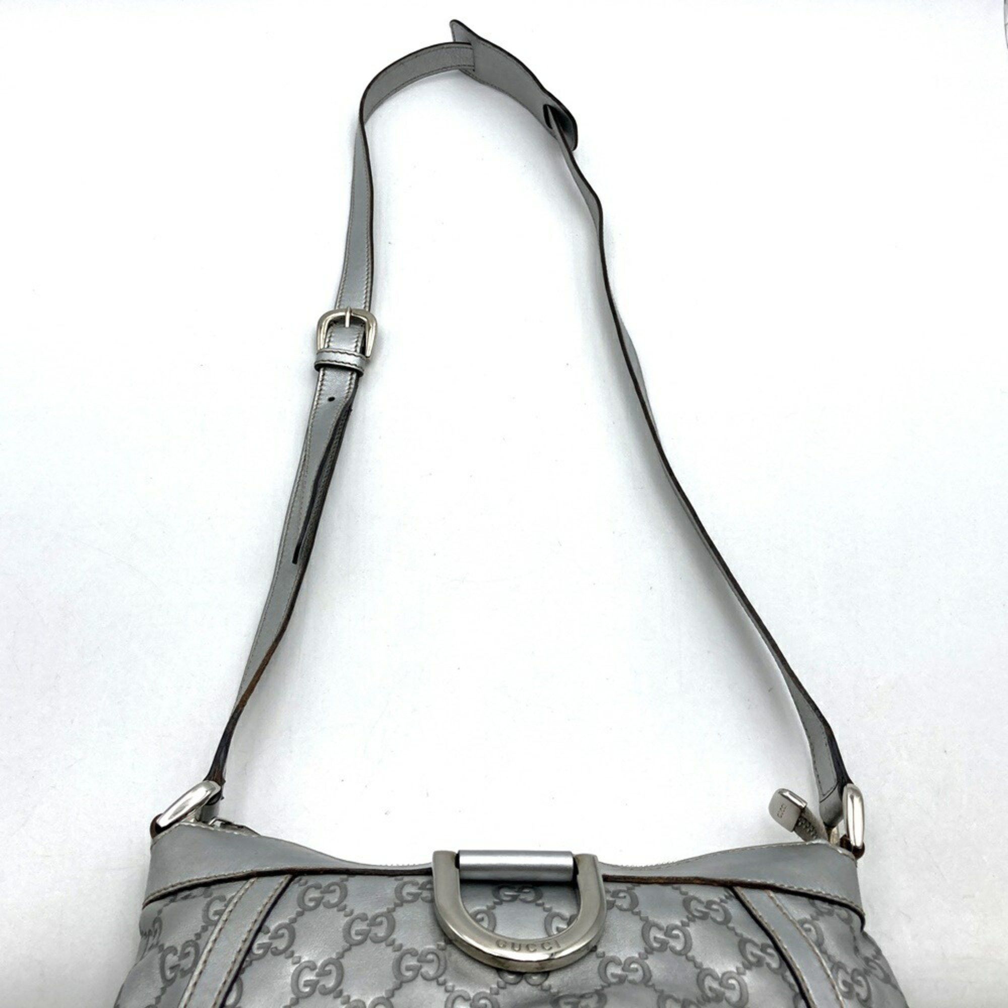 Gucci GUCCI 203257 Abby Shoulder Bag in Guccissima Leather, Silver, Women's Size ONE SIZE - 7 Thumbnail