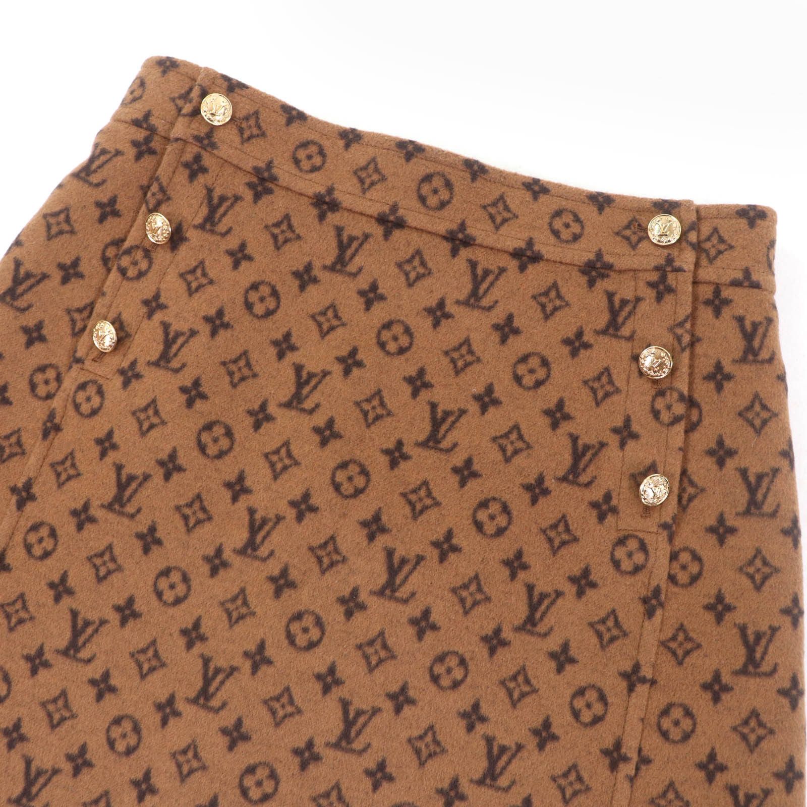 Louis Vuitton Louis Vuitton Louis Vuitton Monogram Wool Skirt Cotton Skirts DUTY FREE for USA Size ONE SIZE - 4 Thumbnail