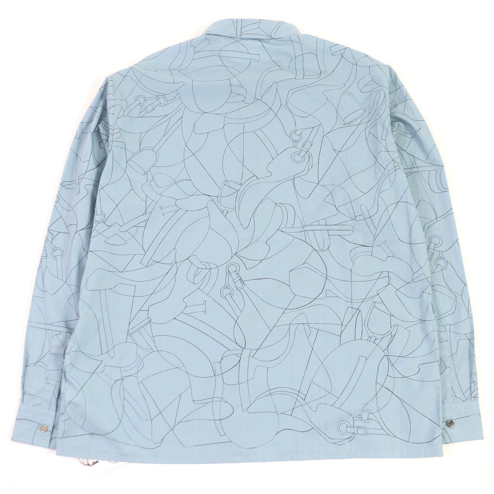 Hermes Hermes Hermes 24Stainless Steel Selles en Fragments Finesse cotton Series Cotton Shirt Cotton Dress Shirt DUTY FREE for USA Size ONE SIZE - 3 Thumbnail