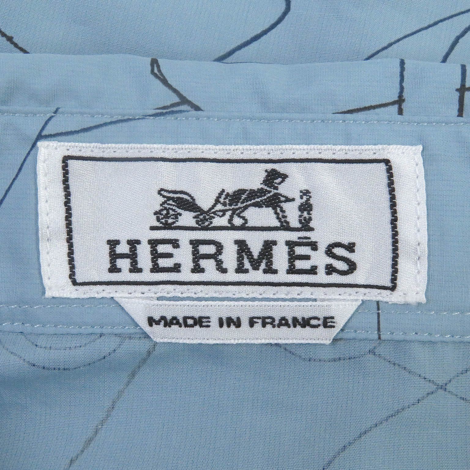 Hermes Hermes Hermes 24Stainless Steel Selles en Fragments Finesse cotton Series Cotton Shirt Cotton Dress Shirt DUTY FREE for USA Size ONE SIZE - 6 Thumbnail