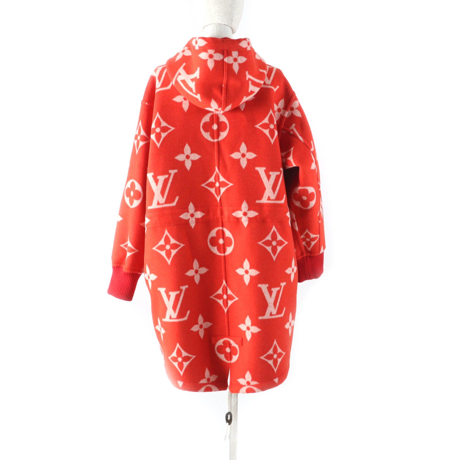 Louis Vuitton Louis Vuitton Louis Vuitton Giant Monogram Wool Silk Hoodie Coat Leather Outerwear DUTY FREE for USA Size ONE SIZE - 3 Thumbnail