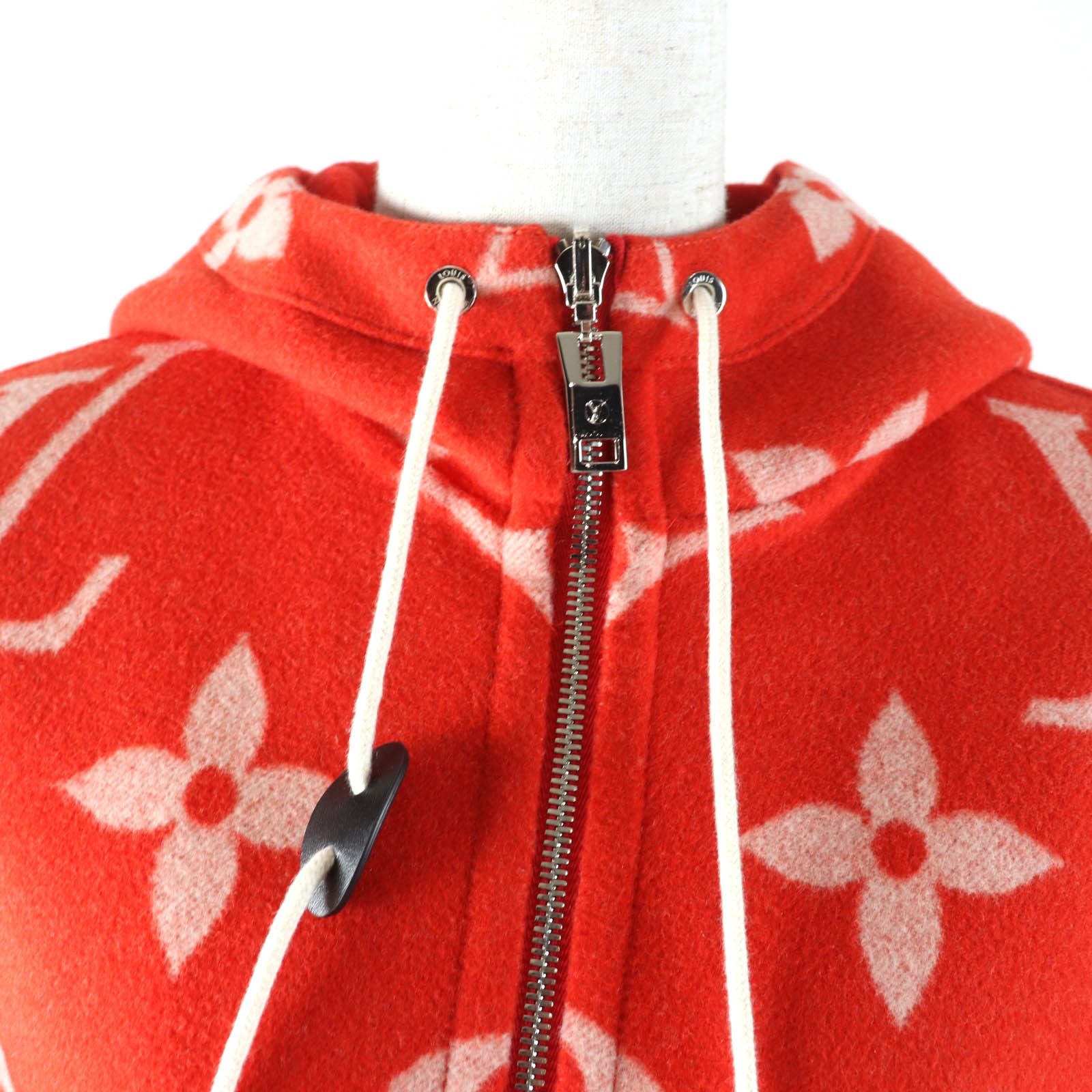 Louis Vuitton Louis Vuitton Louis Vuitton Giant Monogram Wool Silk Hoodie Coat Leather Outerwear DUTY FREE for USA Size ONE SIZE - 4 Thumbnail