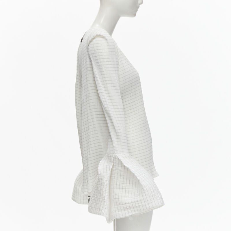 Maticevski MATICEVSKI 2021 Curve white pleated wide flared lettuce hem top AUS8 M Size S / US 4 / IT 40 - 4 Thumbnail