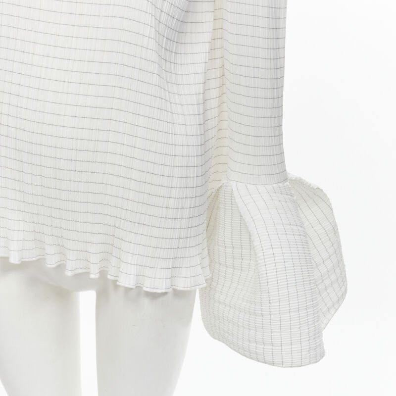 Maticevski MATICEVSKI 2021 Curve white pleated wide flared lettuce hem top AUS8 M Size S / US 4 / IT 40 - 8 Thumbnail