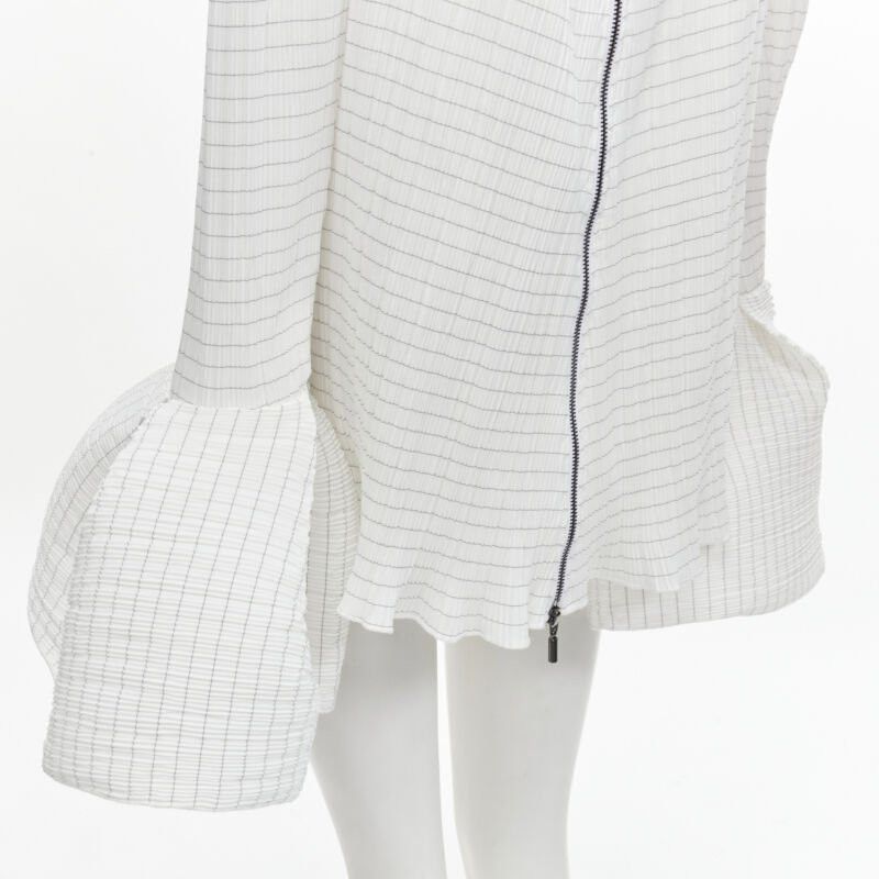 Maticevski MATICEVSKI 2021 Curve white pleated wide flared lettuce hem top AUS8 M Size S / US 4 / IT 40 - 2 Thumbnail