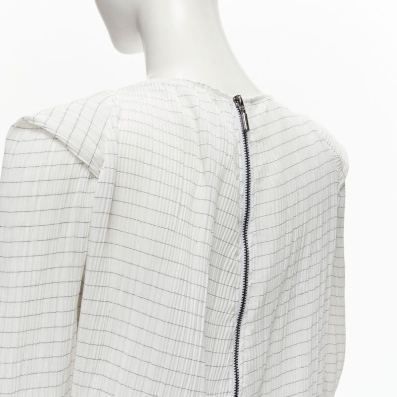 Maticevski MATICEVSKI 2021 Curve white pleated wide flared lettuce hem top AUS8 M Size S / US 4 / IT 40 - 7 Thumbnail