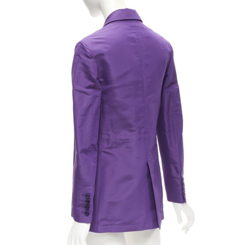 Valentino VALENTINO 2022 Runway purple 100% silk hidden waist drawstring blazer IT36 XS Size XS / US 0-2 / IT 36-38 - 7 Thumbnail