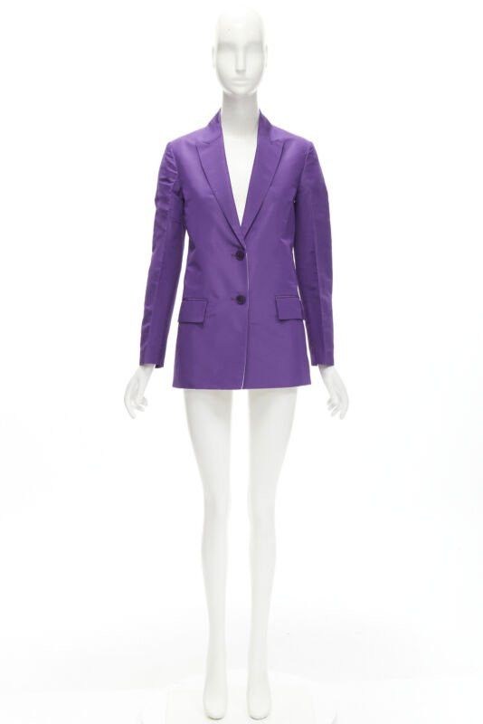 Valentino VALENTINO 2022 Runway purple 100% silk hidden waist drawstring blazer IT36 XS Size XS / US 0-2 / IT 36-38 - 12 Thumbnail