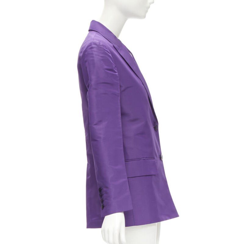 Valentino VALENTINO 2022 Runway purple 100% silk hidden waist drawstring blazer IT36 XS Size XS / US 0-2 / IT 36-38 - 5 Thumbnail