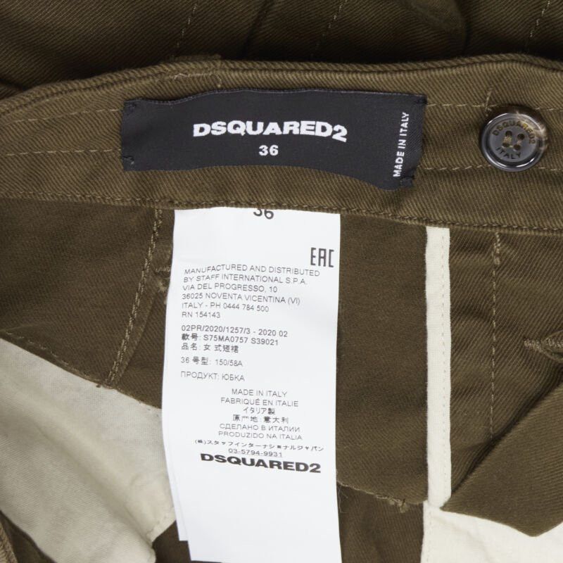 Dsquared2 DSQUARED2 2020 dark green oversized cargo pocket mini skirt IT36 XXS Size 25" / US 0 / IT 36 - 9 Thumbnail