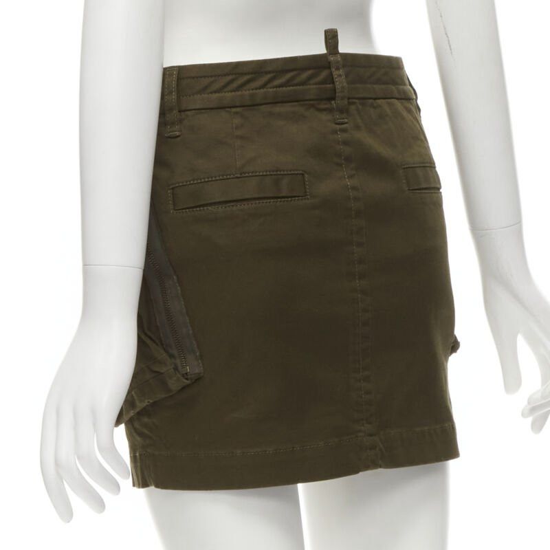 Dsquared2 DSQUARED2 2020 dark green oversized cargo pocket mini skirt IT36 XXS Size 25" / US 0 / IT 36 - 6 Thumbnail