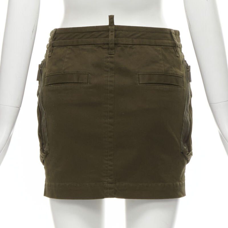 Dsquared2 DSQUARED2 2020 dark green oversized cargo pocket mini skirt IT36 XXS Size 25" / US 0 / IT 36 - 5 Thumbnail