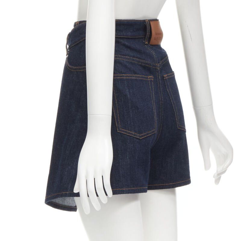 Alexander McQueen ALEXANDER MCQUEEN blue denim double waistband logo patch layered shorts 24" Size 27" / US 4 / IT 40 - 6 Thumbnail