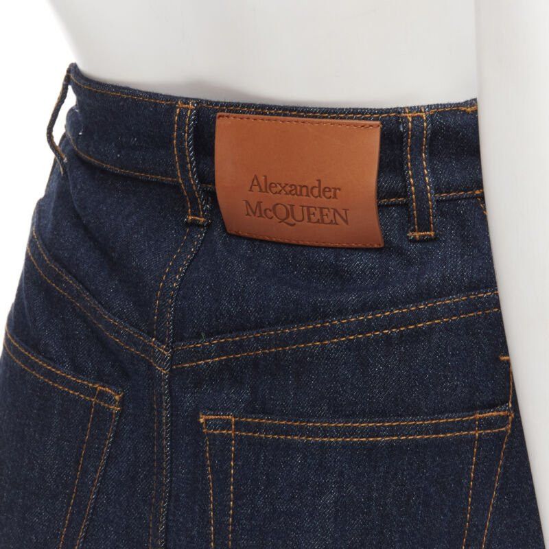 Alexander McQueen ALEXANDER MCQUEEN blue denim double waistband logo patch layered shorts 24" Size 27" / US 4 / IT 40 - 7 Thumbnail