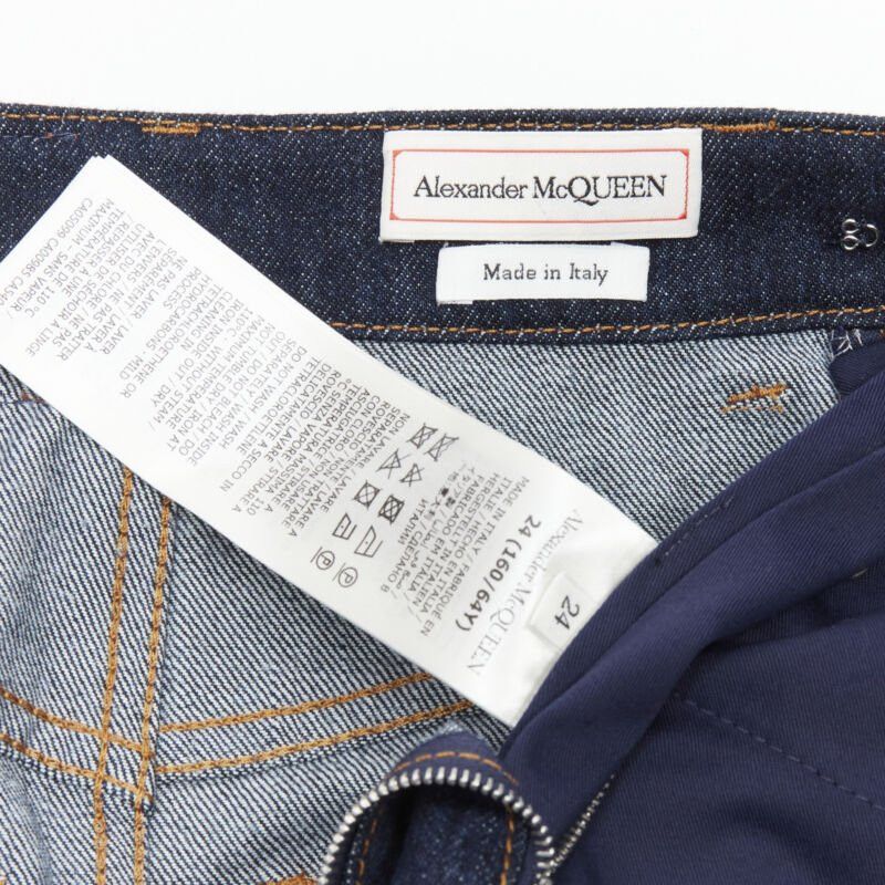 Alexander McQueen ALEXANDER MCQUEEN blue denim double waistband logo patch layered shorts 24" Size 27" / US 4 / IT 40 - 9 Thumbnail