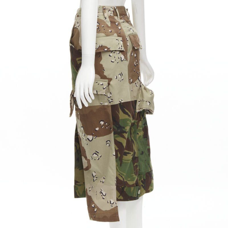 Preen by Thornton Bregrazzi PREEN mixed green khaki camo patchwork ruffled deconstructed cargo skirt XS Size 26" / US 2 / IT 38 - 5 Thumbnail