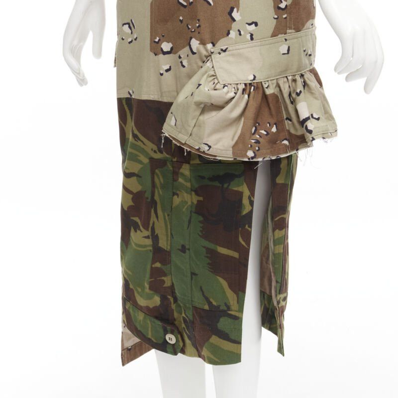 Preen by Thornton Bregrazzi PREEN mixed green khaki camo patchwork ruffled deconstructed cargo skirt XS Size 26" / US 2 / IT 38 - 7 Thumbnail
