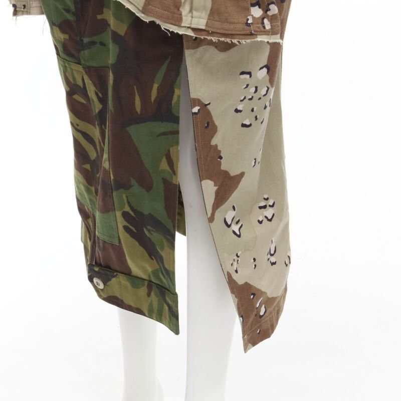 Preen by Thornton Bregrazzi PREEN mixed green khaki camo patchwork ruffled deconstructed cargo skirt XS Size 26" / US 2 / IT 38 - 9 Thumbnail