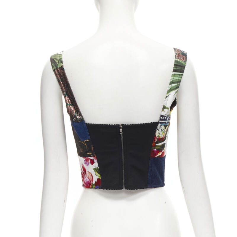 Dolce & Gabbana DOLCE GABBANA 2021 Sicilian Patchwork metallic jacquard boned bustier IT38 XS Size XS / US 0-2 / IT 36-38 - 5 Thumbnail