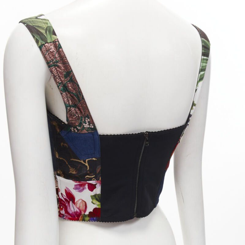 Dolce & Gabbana DOLCE GABBANA 2021 Sicilian Patchwork metallic jacquard boned bustier IT38 XS Size XS / US 0-2 / IT 36-38 - 7 Thumbnail