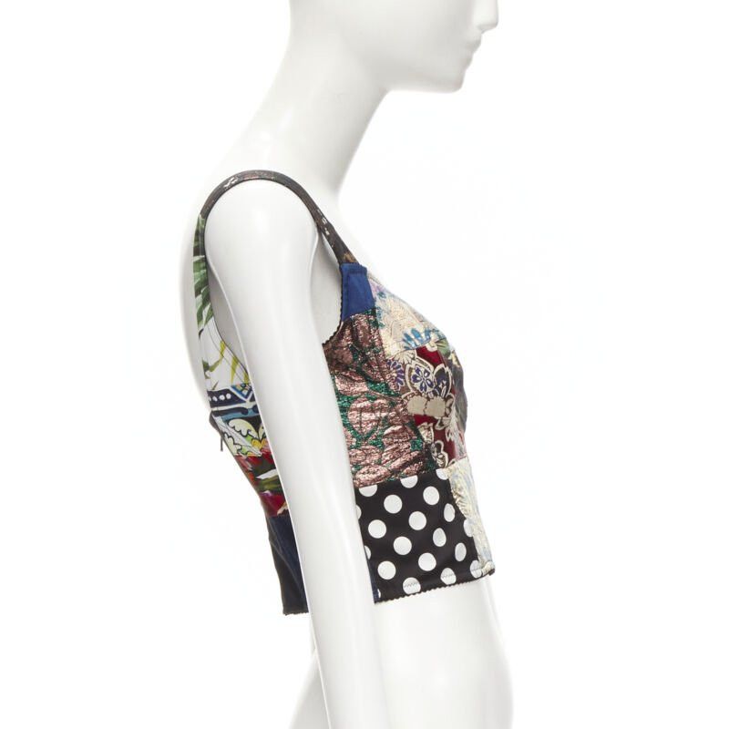 Dolce & Gabbana DOLCE GABBANA 2021 Sicilian Patchwork metallic jacquard boned bustier IT38 XS Size XS / US 0-2 / IT 36-38 - 4 Thumbnail