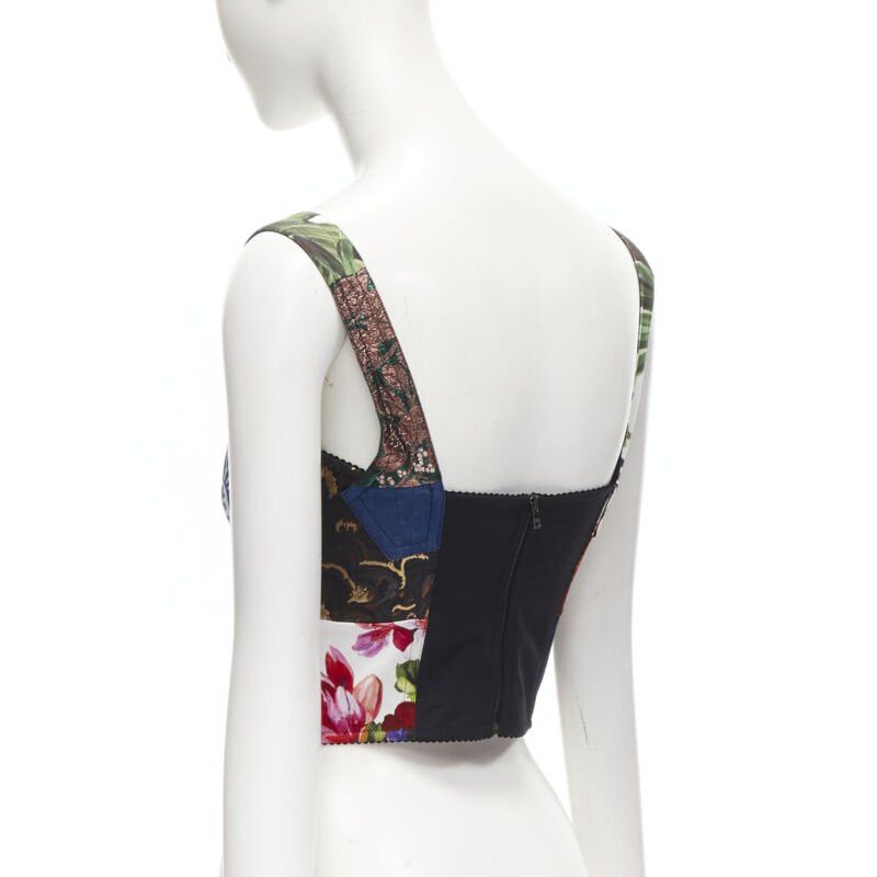 Dolce & Gabbana DOLCE GABBANA 2021 Sicilian Patchwork metallic jacquard boned bustier IT38 XS Size XS / US 0-2 / IT 36-38 - 6 Thumbnail