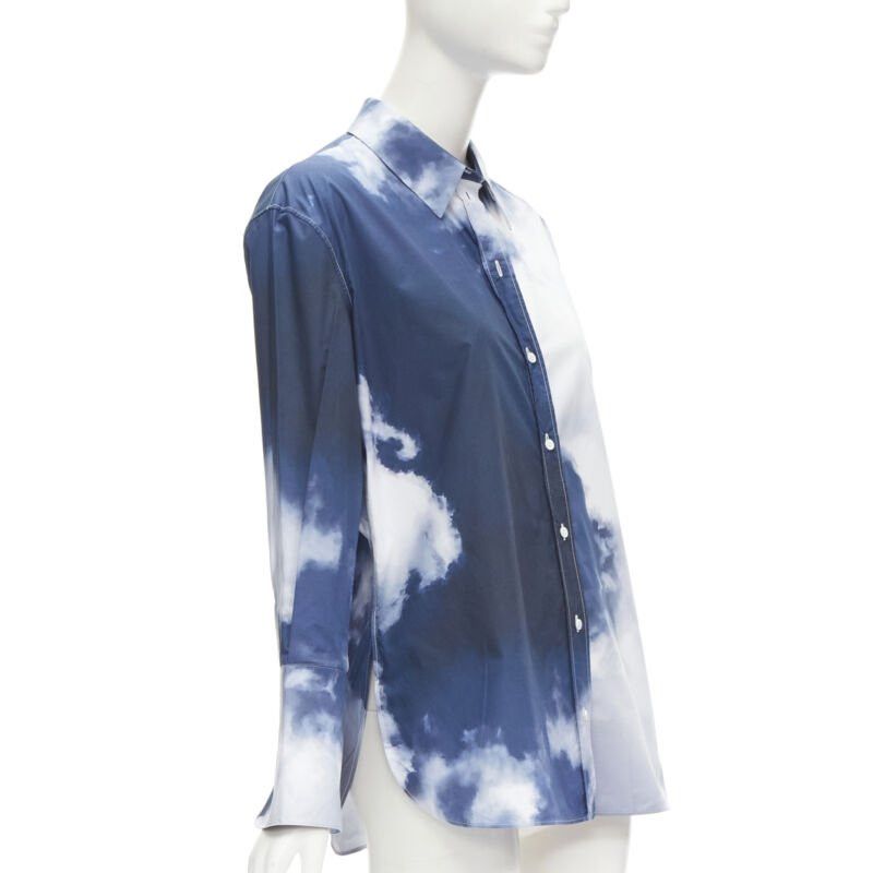 Alexander McQueen ALEXANDER MCQUEEN 2022 Sky cloud blue cotton cuff button down shirt IT38 XS Size XS / US 0-2 / IT 36-38 - 3 Thumbnail