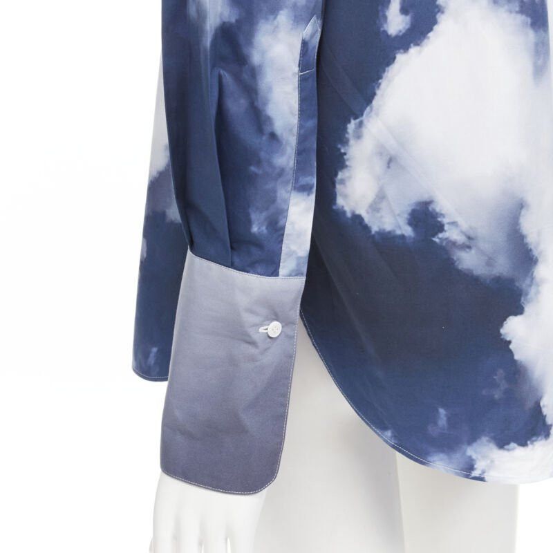 Alexander McQueen ALEXANDER MCQUEEN 2022 Sky cloud blue cotton cuff button down shirt IT38 XS Size XS / US 0-2 / IT 36-38 - 2 Thumbnail