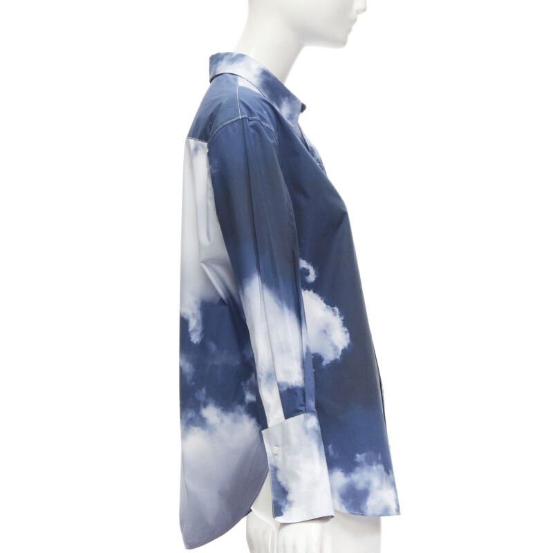 Alexander McQueen ALEXANDER MCQUEEN 2022 Sky cloud blue cotton cuff button down shirt IT38 XS Size XS / US 0-2 / IT 36-38 - 4 Thumbnail
