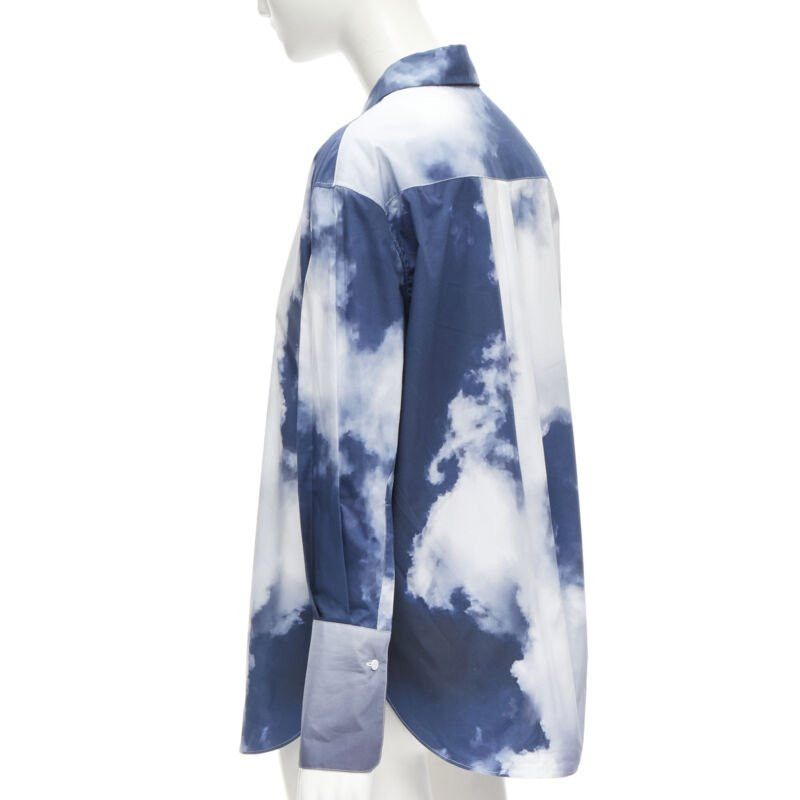 Alexander McQueen ALEXANDER MCQUEEN 2022 Sky cloud blue cotton cuff button down shirt IT38 XS Size XS / US 0-2 / IT 36-38 - 6 Thumbnail