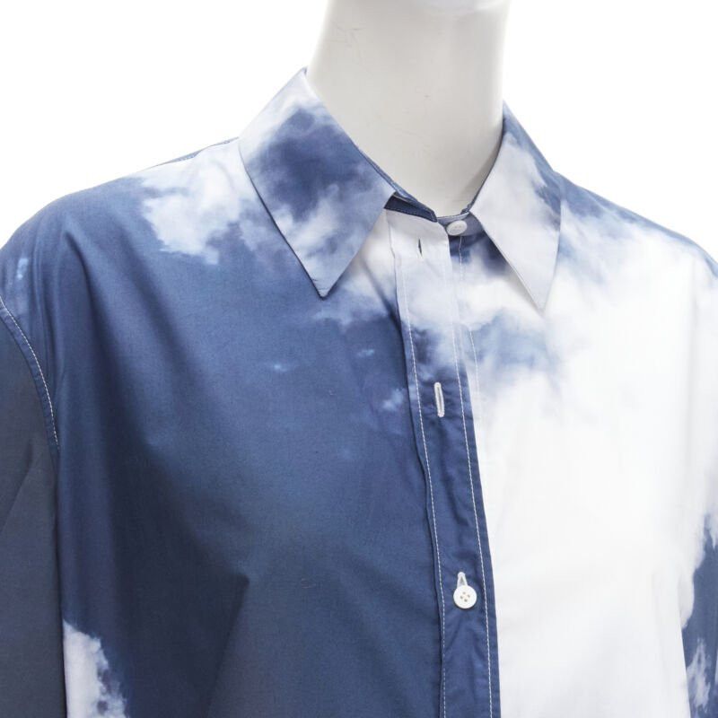 Alexander McQueen ALEXANDER MCQUEEN 2022 Sky cloud blue cotton cuff button down shirt IT38 XS Size XS / US 0-2 / IT 36-38 - 7 Thumbnail