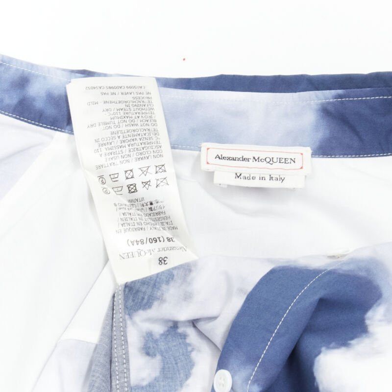 Alexander McQueen ALEXANDER MCQUEEN 2022 Sky cloud blue cotton cuff button down shirt IT38 XS Size XS / US 0-2 / IT 36-38 - 9 Thumbnail
