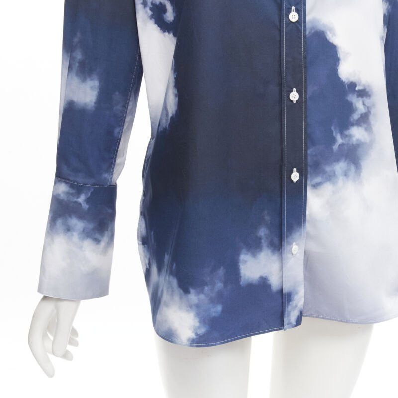 Alexander McQueen ALEXANDER MCQUEEN 2022 Sky cloud blue cotton cuff button down shirt IT38 XS Size XS / US 0-2 / IT 36-38 - 8 Thumbnail