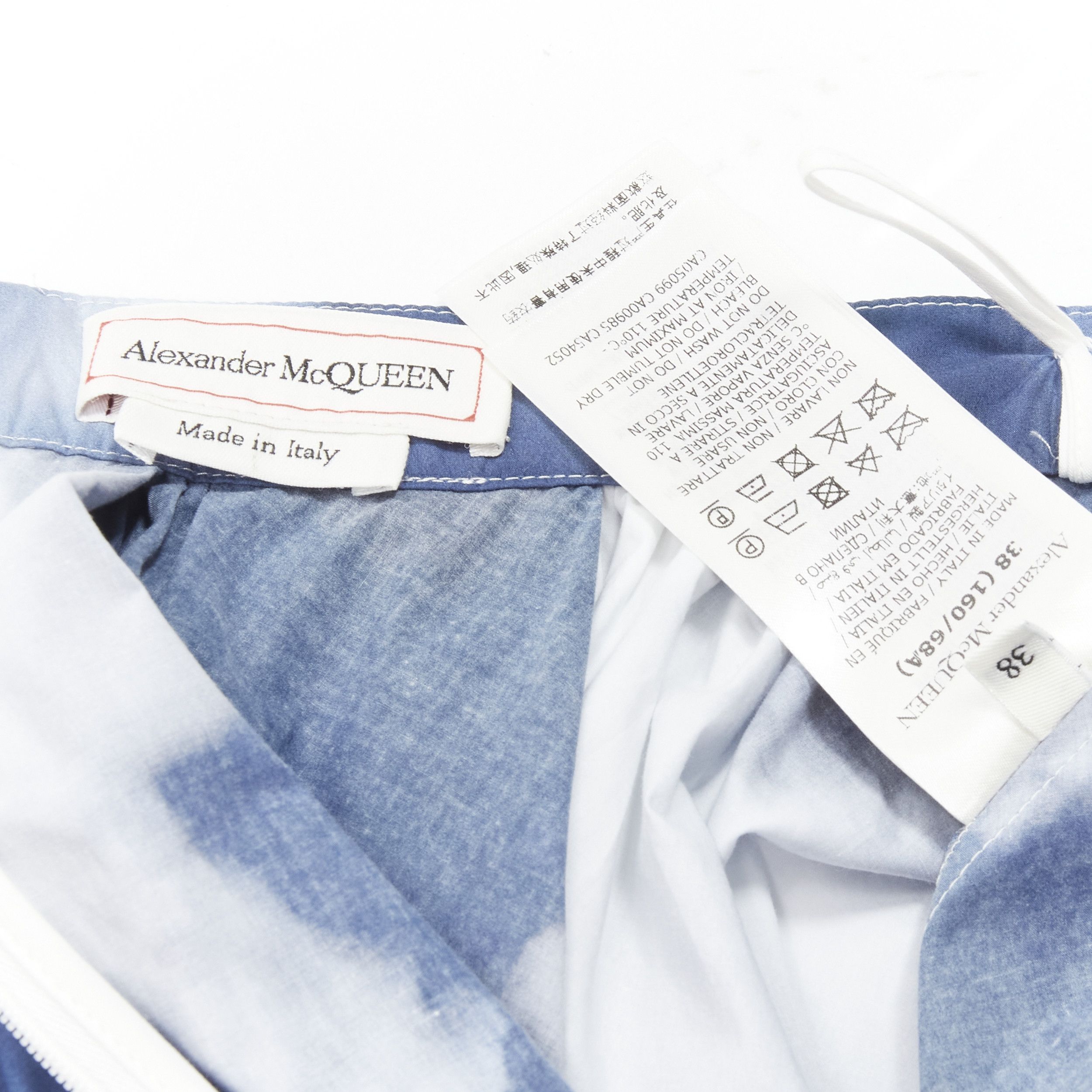 Alexander McQueen ALEXANDER MCQUEEN 2022 Sky cloud blue white A-line flared skirt IT38 XS Size 26" / US 2 / IT 38 - 8 Thumbnail