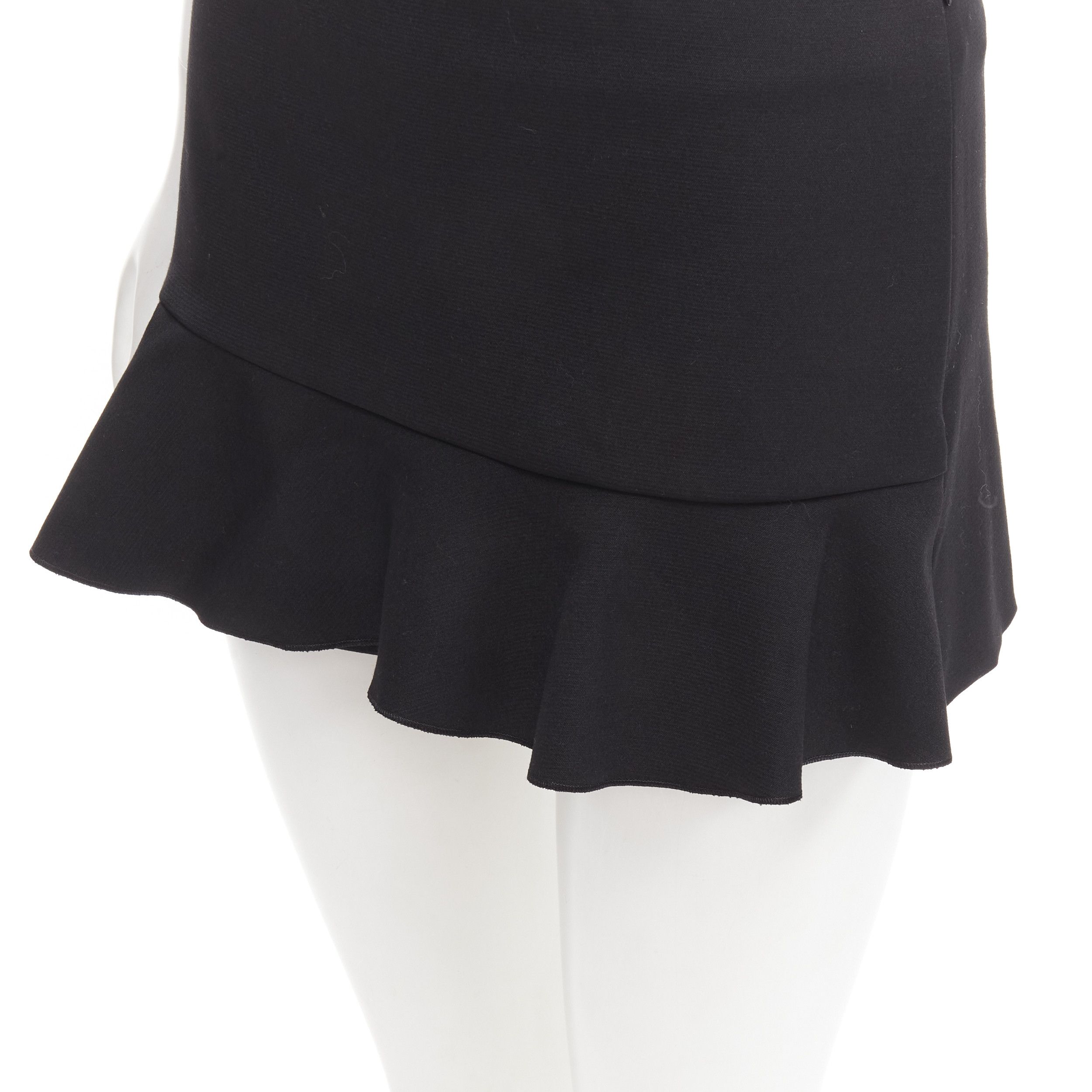 RED Valentino RED VALENTINO black frilly ruffle hem mid rise shorts skirts skorts IT38 XS Size 26" / US 2 / IT 38 - 2 Thumbnail